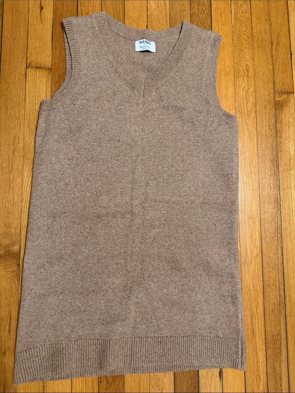 Old Navy Brown Taupe V-Neck Knit Vest